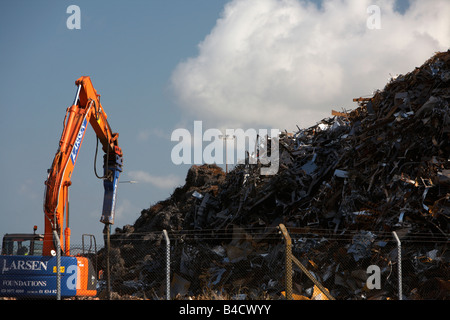 Schrott Metall recycling Facilty Belfast Hafen Belfast Nord-Irland, Vereinigtes Königreich Stockfoto
