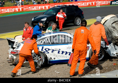 Porsche Crash - Rettung Stockfoto