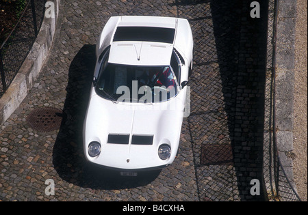 Auto, Lamborghini Miura, Roadster, Coupé, Baujahr 1966-1972, Jahrgang ca., 60er Jahre, 12 Zylinder, weiss, stehend, upholdin Stockfoto