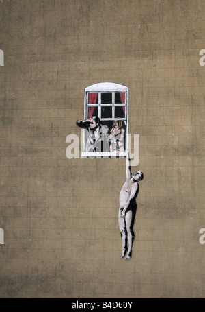 Ein Original Banksy im Park Street, Bristol. Spritzlackiert 2006 Stockfoto