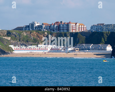 Tolcarne Strand an einem sonnigen Sommertag, Newquay, Cornwall Stockfoto