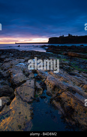 England-Tyne und tragen Tynemouth Sonnenaufgang über King Edwards Bay betrachtet von in der Nähe von Schärfe Punkt Stockfoto