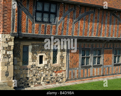 Architekturdetail des Moot Hall gebaut im Jahre 1650, das Rathaus und das Museum in Aldeburgh Suffolk UK Stockfoto