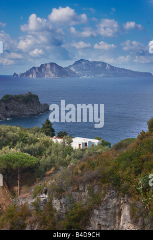 Insel Capri von der Küste von Sorrent Italien Stockfoto