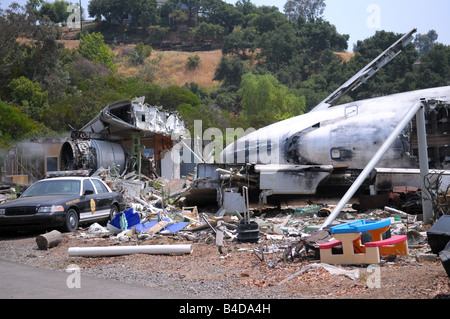 Flugzeugabsturz - Universal Studios Stockfoto