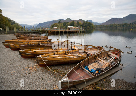 Ruderboote Derwent water Stockfoto