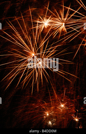 Feuerwerke, die explodiert bei den britischen Meisterschaften Feuerwerk, Plymouth, 2008 Stockfoto