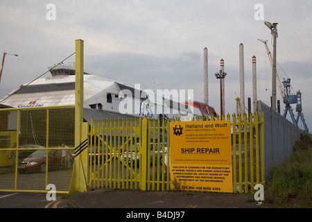 Harland und Wolff Schiff reparieren Belfast City Zentrum Nord Irland Großbritannien Stockfoto