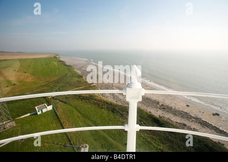 Luftbild von Glamorgan Heritage Spaziergang entlang der Küste Weg Millennium Erbe Klippe Top und Bristol Führung von Nash Point lighthouse Stockfoto