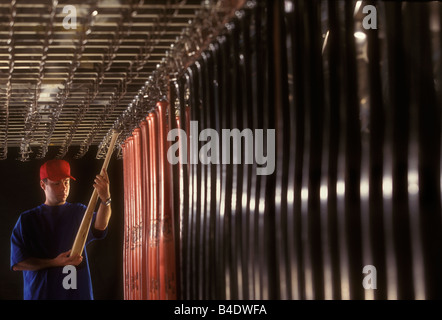 Baseball bat Fertigung Stockfoto