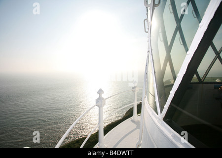 Luftaufnahme von Nash Point Leuchtturm mit Blick auf den Bristol Channel South Wales UK Großbritannien Stockfoto