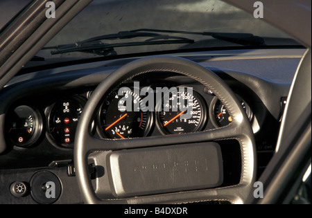 Auto, Porsche 959, Roadster, Coupé/Coupe, Silber/Anthrazit, Modelljahr 1986-1988, Innenansicht, Cockpit, Technik/Zubehör, ein Stockfoto