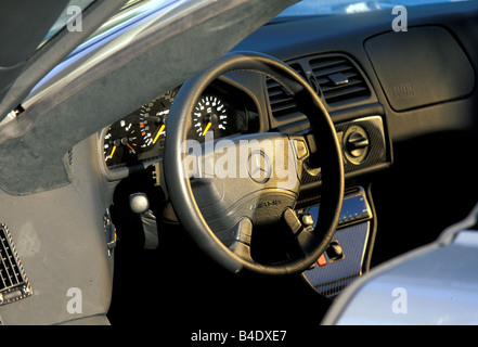 Auto, Mercedes CLK GTR, Roadster, Coupé/Coupe, Baujahr 1999, Silber, innen, innere Ansicht, Cockpit, Technik/Zubehör, ein Stockfoto