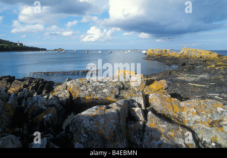 Küste in der Nähe Pors sogar Paimpol Brittany France Stockfoto