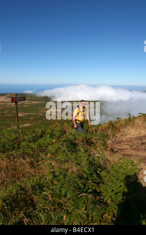 Wanderer, nähert sich des Gipfels des Pico Ruivo Paul auf Madeira Stockfoto