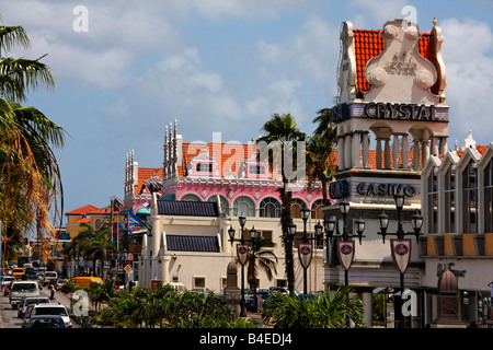 West Indies Aruba Oranjestadt Haupt Straße Kristall-Casino Stockfoto