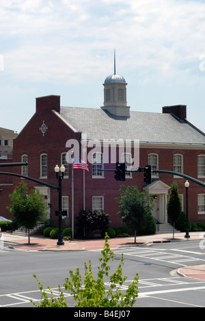 Blick auf King Street und Pentz Straße Kreuzung nach Osten Innenstadt von Dalton Georgia Stockfoto