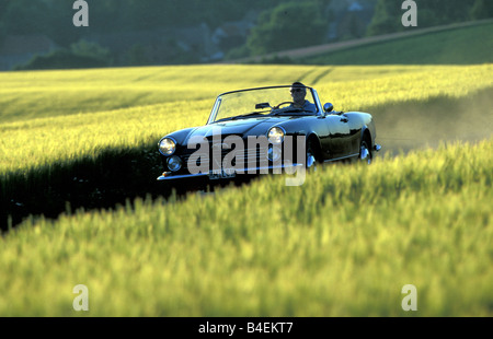 Auto, 90 Jahre Alfa Romeo, Landschaft, Natur, Sommer, Sonnenuntergang, Oldtimer Auto, 1960er Jahre, sechziger Jahre, 2600 Spider Touring 1963, Cabrio Stockfoto