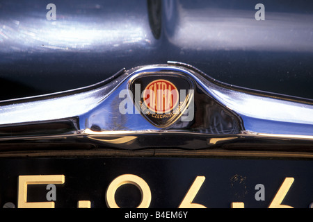 Auto, Tatra 603, Modelljahr 1964, Oldtimer, 1960er Jahre, sechziger Jahre, grün, Limousine, Detail, Details, Logo, Technik, technische, Technik Stockfoto