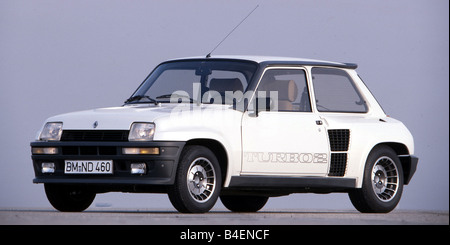 Auto, Renault 5 Turbo 2, weiß, Baujahr ca. 1982, 1980er Jahre, 80er Jahre, altes Auto, stehen, schräge Front, Vorderansicht, Seite vie Stockfoto