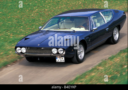 Auto, Lamborghini Espada 400 GT, Oldtimer, 1960er Jahre, sechziger Jahre, 1970er Jahre, 70er Jahre, schwarz, Coupé, Coupe, fahren, schräge Front, fr Stockfoto