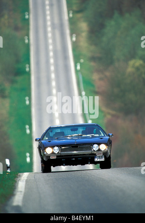 Auto, Lamborghini Espada 400 GT, Oldtimer, 1960er Jahre, sechziger Jahre, 1970er Jahre, 70er Jahre, schwarz, Coupé, Coupe, fahren, schräge Front, fr Stockfoto