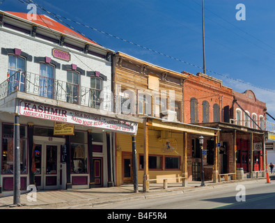 Historische Gebäude im Winter bei C Street in Virginia City Nevada USA Stockfoto