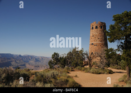 Der Grand Canyon Desert View Watchtower. Stockfoto