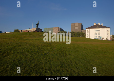 Die Statue des Ingolfur Arnarson Reykjavik Island Stockfoto
