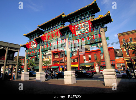 Der Eingang zu China Town in Vancouver, Vancouver British Columbia, Kanada. Stockfoto