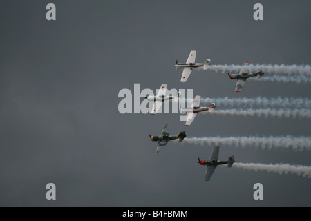 Yak-Kunstflugstaffel auf 2008 Duxford airshow Stockfoto