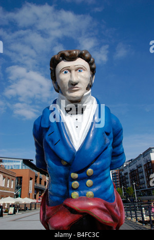 Ehemaligen Galionsfigur von H M S Vernon versenden an Gunwharf Quays Portsmouth Hampshire in England Stockfoto