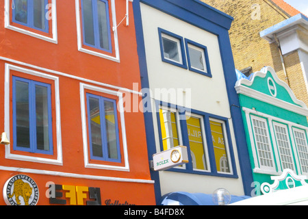 Farbenfrohe Gebäude in Oranjestad, Aruba Stockfoto