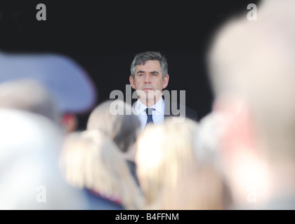 der Premierminister Gordon Braun ein Polizist im Dienst ermordet ein Gedenkgottesdienst an Stockfoto