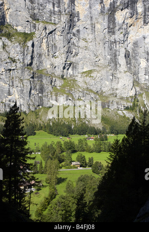 Lauterbrunnental bei Trummelbach Berner Oberland Schweiz Stockfoto