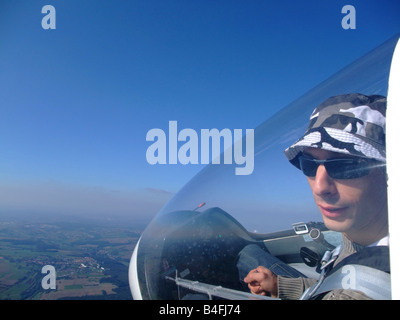 Segelflieger Außenansicht während des Fluges – Segelflugzeug Modell ASK-21-Frankreich Stockfoto