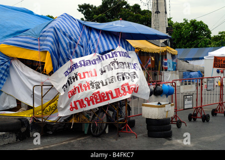 Das Lager der Peoples Alliance for Democracy bei Gouvernment House Bangkok September 2008 Stockfoto