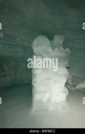 Eispalast-Eis-Skulptur auf dem Jungfraujoch der Spitze Europas in den Schweizer Alpen im Berner Oberland Stockfoto