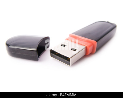 USB-Flash-Laufwerk isoliert auf weißem Hintergrund Stockfoto