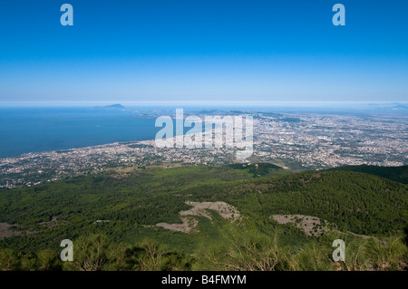 Blick über die Bucht von Neapel aus dem Vesuv Stockfoto