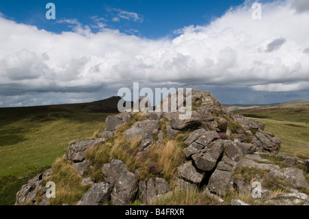 Ein Blick vom Leder Tor über Sharpitor auf Dartmoor Stockfoto