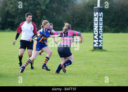 Frauen Rugby Union in Leamington Spa, Großbritannien Stockfoto