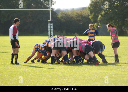 Frauen Rugby Union in Leamington Spa, Großbritannien Stockfoto