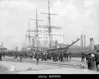 Kapitän Robert Scott Antarktis Expedition vorbereiten der Terranova 1903 Stockfoto