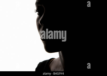 Porträt einer afroamerikanische Frau, Nahaufnahme, silhouette Stockfoto