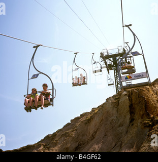 UK England Isle Of Wight Alum Bay Nadeln-Sessellift Stockfoto