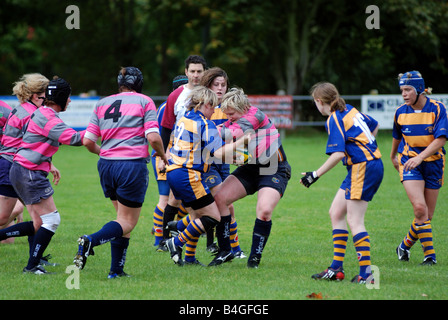 Frauen Rugby Union in Leamington Spa, Großbritannien Stockfoto