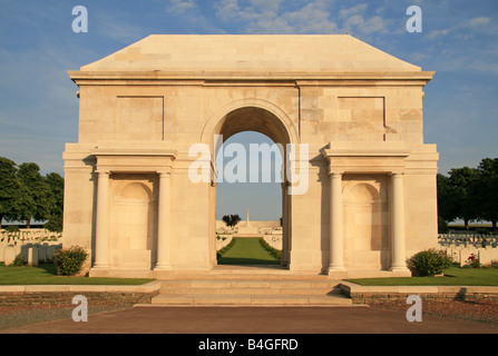 Der Haupteingang der britischen Friedhof CWGC Serre Straße Nr. 2, in der Nähe von Serre, Somme, Frankreich. Stockfoto