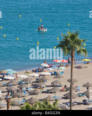 Torremolinos Costa del Sol Malaga Provinz Spanien La Carihuela Strand Stockfoto