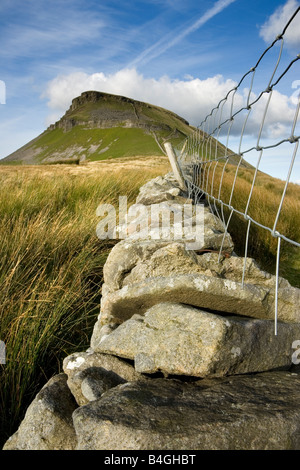 Ein Blick auf die Gipfel von Pen-y-Gent, eines der drei Zinnen, ein Berg in den Yorkshire Dales National park Stockfoto